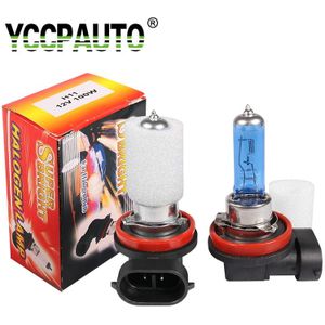 YCCPAUTO 2Pcs H11 100W Auto Halogeen Koplamp 12V Wit Quartz Glas Fog Lamp Auto Koplamp 5500K