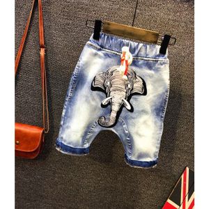 Kids Jongen Jeans Korte Onderdelen Voor Baby Jongens Zomer Cartoon Olifant Kinderen Shorts Zakken Jongens Denim Shorts 2-7years