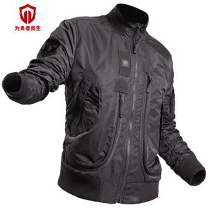 2022 Herfst En Winter Sport Baseball Stand Kraag Bomberjack Nylon Mannen Air Force Korte Jas