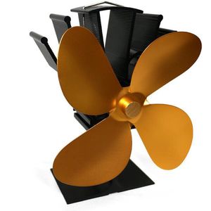 4-Blade Warmte Aangedreven Kachels Ventilator Haard Log Hout Brandende Thuis Efficiënte Warmteverdeling Fan 8 Kleuren Optionele