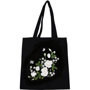 Vrouwen Diy Bloem Borduurwerk Een Schoudertas Canvas Handtas Boodschappentas Handwerken Kruissteek Naaien Kunst Handwerk Kit