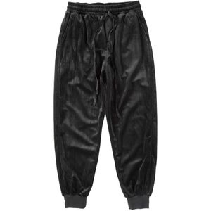 Dark Icoon Fluwelen Jogging Broek Mannen Vlakte Harembroek Elastische Taille Harembroek Man