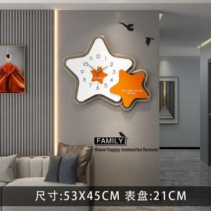 2022 Muur Decor Luxe Ster Metalen 3d Wandklok Art Bloem Creatieve Klok Muur Moderne Home Decoratie Klok Hotel horloge