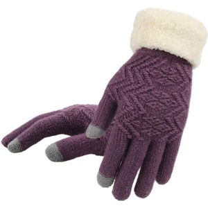 Winter Touchscreen Gebreide Handschoenen Vrouwen Mode Gebreide Handschoenen Wanten Vrouwelijke dikke Pluche Pols Rijden Handschoen