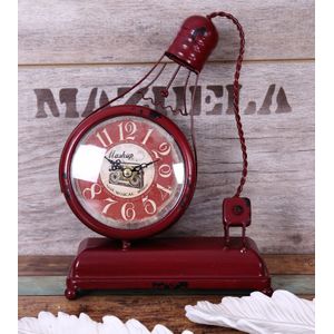 Creatieve Handgemaakte Collectibles Model Ornamenten Versierd Bar Bell Bulb Stijl Reloj Tafelklok Vintage Interieur