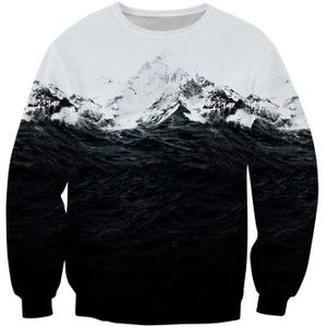 Die Golven Waar Als Bergen 3D All Over Print Crewneck Sweatshirt Casual Hipster Streetwear Mannen Unisex Kleding