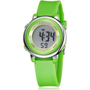 Ohsen Digital Lcd Kids Meisje Roze Horloge Rubber Band 50M Diver 7 Kleuren Cartoon Kinderen Jongens Mode Horloge Alarm hand Klok