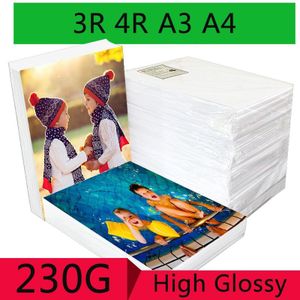 100 Sheets/Pakket 3R 4R A3 A4 Hoogglans Fotopapier Voor Inkjet Printer Photo Studio Fotograaf Afbeelding Afdrukken glanzend Papier