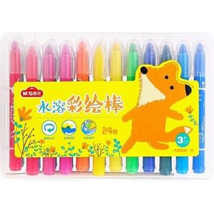 M &amp; G 24/36/48 Kleuren Super Glad Twistable Aquarel Krijt Water Kleur School Oliepastels Voor Kids Wax kleurpotloden Aquarel Pen