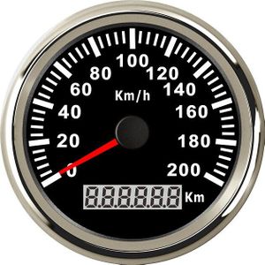 Spr Universele 85 Mm Gps Snelheidsmeter Gauge 120 Km/h 200 Km/h Voor Auto Vrachtwagen Boot Met Rode Backlight 12V 24V Met Gps Antenne