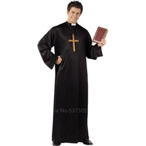 Halloween Cosplay Kostuums Voor Mannen Vrouwen Pirest Missionaris Lange Gown Middeleeuwen Religie Kerk Nun Jurk Met Sluier Prestaties