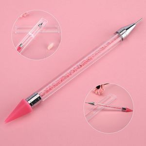 1Pc Puntjes Pen Multifunctionele Dual-Ended Crystal &amp; Rhinestone Puntjes Pen Voor Nail Art Diy Levert