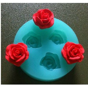 3-Holte Zeep Mold 3D Rose Bloem Flexibele Siliconen Mould Resin Candy Kaars