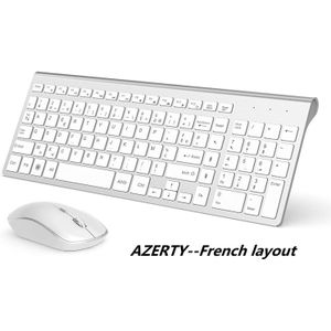 Draadloze Toetsenbord Muis, Full Size Met Numerieke Toetsen 。 compatibel Met Imac Mac Pc Laptop Tablet Computer Windows (Zilver Wit)