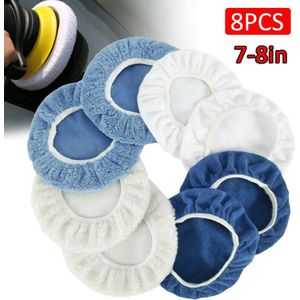 8 Stuks 5-6Inch Auto Polijstmachine Pad Motorkap Zacht Microfiber Polijsten Motorkap Buffing Pad Cover Voor Auto Polijstmachine