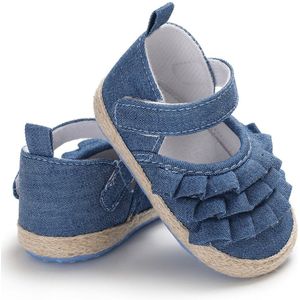 Leuke Pasgeboren Baby Meisje Casual Schoenen Zachte Zool Bloemen Ruches Strik Anti-Slip Baby Meisjes Schoenen 0-18M