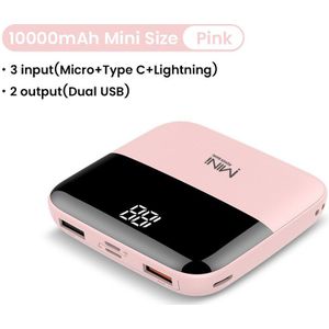 Mini Macht Banken 10000Mah Voor Iphone 12 Led Power Display Mini Power Bank Draagbare Externe Batterij Oplader Powerbank Voor xiaomi