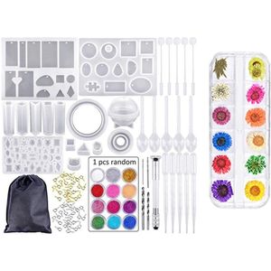 83 Pcs Sieraden Mold Diy Kristal Lijm Sets 12 Kleur Gedroogde Bloem Maken Hanger Siliconen Hars Craft Tool #0107g40