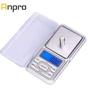 Anpro 100G/200G/300G/500G 0.01G/0.1G Elektronische Lcd Display digitale Keukenweegschaal Mini Pocket Sieraden Precisie Weegschalen