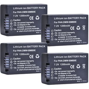 4 Stuks 1200Mah DMW-BMB9 DMW-BMB9E Dmw BMB9 Li-Ion Batterij Voor Panasonic Lumix Dmc FZ40K FZ45K FZ47K FZ48K FZ60 FZ70 FZ80 FZ100.