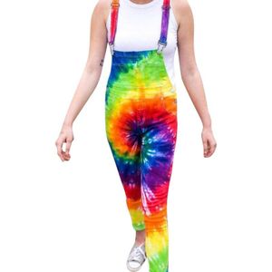 Cm. Yaya Vrouwen Zomer Tie Dye Zwart Gat Print Romper Jogger Broek Casual Algehele Trainingsbroek Broek