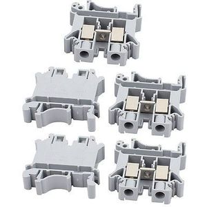 10 stks UK-10N DIN Rail Mount Gids Terminal Blok 800 v 76A 10mm2 Kabel Grijs