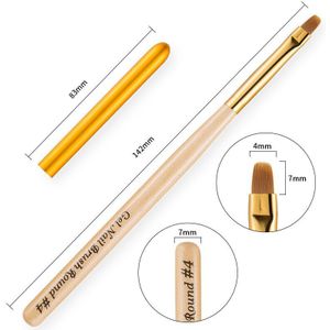 Nail Art Brush Met Cap 1Pc Acryl Uv Gel Nail Art Schilderij Borstel Tekenpen Diy Franse Nagels Art polish Brush Manicure Tool