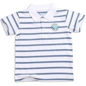 Baby Jongens Turn-Down Kraag Gestreepte Polo Shirt in de Zomer in 100% Katoen Gebreide