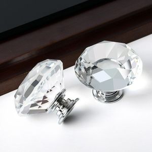 5/12/16Pcs 30Mm Clear Crystal Deur Pull Diamant Glazen Meubels Slingerknop Drawer Deur Kristal diamond Kasten Handvat Pull