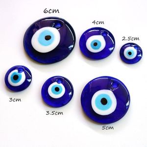 1Pc Handgemaakte Turkse Blauwe Ogen Kralen Sieraden Accessoires Devil 'S Eye Glas Hanger Wandkleden 5Cm 6cm