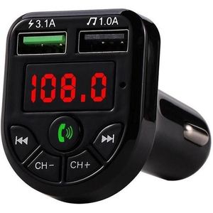 Draadloze Bluetooth Handsfree Car Kit Fm-zender MP3 Lcd Ontvanger Charger Dual Player Kit Usb Car Audio Accessoires P1R2