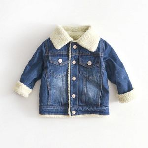 Denim Jasje voor Meisjes Casual Childrens 'Jas Kids Jas Warm Kindje Jas Dikker Jas voor een Jongen Lamswol Meisjes Jassen