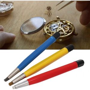 3 Stks/set Ontroesten Borstel Pen Glasvezel Messing Staal Kras Borstel Schoon Pen Horloge Onderdelen Polijsten Tool Horloge Onderdelen Accessoire