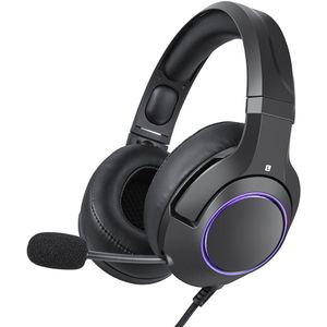 Computer Gaming Headset RGB Glowing Adjustable Size Headphone with Mic for PC Laptop DU55