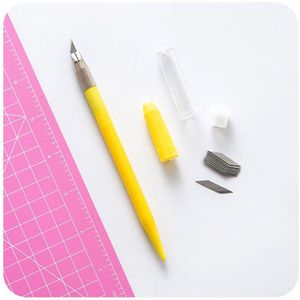 DUGUO leuke briefpapier en papier tape snijden mat silhouet a4 PVC snijden mat snoep kleur blade pen 18mm cutter met 12 bladen
