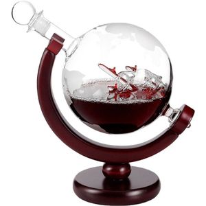 850Ml Mini Globe Glas Whiskey Beluchter Wijn Decanter Wijn Fles Met Houder Rack Alcohol Vodka Liquor Pourer Bar