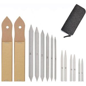 Schets Papier Schuurpapier Potlood Verscherpen Tekening Schets Pen Mengen Smudge Stump Stok Tortillon Art Tekening Pen Tool 15 Stk/set