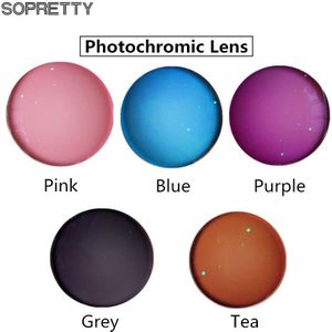 1.56 (0.00 ~ 6.00) meekleurende Grijs/Roze/Thee/Paars/Blauw Hars Asferische Glazen Lenzen, Recept Bijziendheid Optische Lens L301