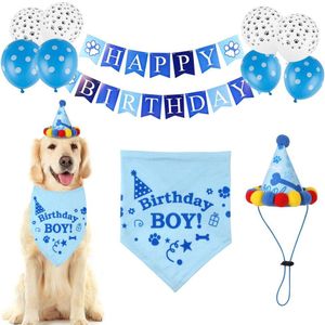 Hond Verjaardag Bandana Met Hoed & Banner Feestartikelen Decoraties Leuke Verjaardag Outfits Ideaal Voor Small Medium Honden Katten