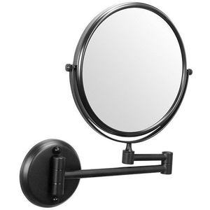Punch-Gratis Badkamer Spiegel Rvs Makeup Vanity Scheren Spiegels Muur Zuig Vouwen Arm Verlengen Ronde Bad Accessoires