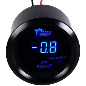 2 ""52 Mm Car Auto Digitale Blauwe Led Lichtbalk Turbo Boost Led Gauge Meter Auto Accessariy Gauge Auto onderdelen