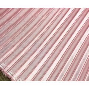 2 meters 150 cm 59.05 ""breedte roze strepen accordeon geplooide satijn stof jurk rok kleding materiaal MM302