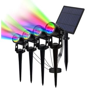 T-SUNRISE RGB LED Solar Licht IP65 Waterdichte Outdoor Solar Lampen Spotlight Voor Tuin Oprit Pathway Decoratie Wandlamp