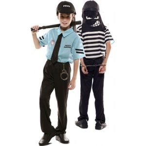 Dubbele Politie En Dief Kostuum 5 Tot 6 Jaar Voor Kinderen, Goedkope Carnaval Cosplay, halloween En Party Dress Up