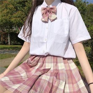 Jk Uniform Plaid Geplooide Rok Hoge Taille A-lijn Rok Student Zomer Lolita Jurk Vrouwen Kawaii Kleding Loli Jk