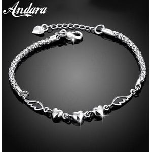 Mode-sieraden 925 Sterling Zilveren Armband Liefde Vrouw Armband En Bangle Charm Jewelry