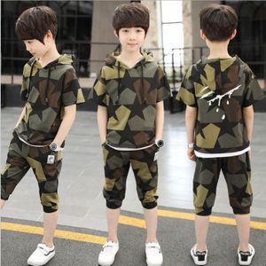 Jongen Trainingspak Kleding Set Kinderen Lente & Herfst Katoenen Schooluniform Sport Camouflage Pak Jongens Kleding Sets 6 8 10 12 14 16 Jaar