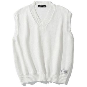 Herfst Trui Vest Mannen V-hals Gebreide Vesten Oversize Harajuku Koreaanse Stijl Heren Truien Vest La Ropa De Los hombres