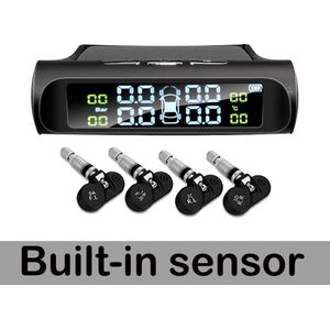 Auto Tpms Zonne-energie Opladen Bandenspanningscontrolesysteem Waterdichte Lcd Display Monitor Type Druk Sensoren Tmps Sensor
