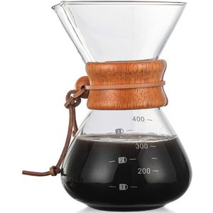 Glas Koffiezetapparaat 400Ml Espressomachine Met Rvs Koffiepot Hoge Temperaturen V60 Filter Pot